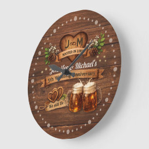 Rustic 5e houten huwelijksjubileum We Still Do Grote Klok