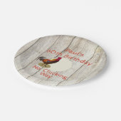 Rustic 60th Birthday Chicken Rooster Fun Custom Papieren Bordje (Gekanteld)