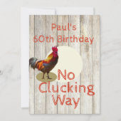 Rustic 60th Birthday Fun Chicken Invitation Kaart (Voorkant)