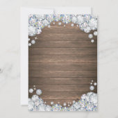 Rustic 60th Birthday Silver Diamond Kaart (Achterkant)