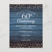 Rustic 60th Diamond Jubileum Save the Date Briefkaart (Voorkant)