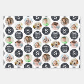 Rustic 6 Foto Monogram Pset PEACE LOVE JOY Inpakpapier Vel (Voorkant)