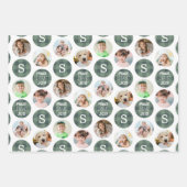 Rustic 6 Foto Monogram VREDE LIEFDE JOY Plaid Inpakpapier Vel (Voorkant 3)