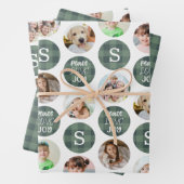 Rustic 6 Foto Monogram VREDE LIEFDE JOY Plaid Inpakpapier Vel (In situ)