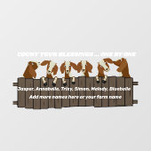 Rustic 6 gaat op de hek graven je zegeningen raamsticker (Vel)