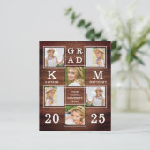 Rustic 6 Photo Collage Wood Budget Afstuderen (Staand voorkant)