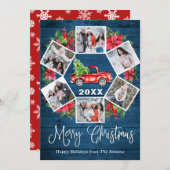 Rustic 6 PHOTO Merry kerstgroet Feestdagenkaart (Voorkant / Achterkant)