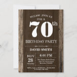 Rustic 70th Birthday Invitation  Wood Kaart<br><div class="desc">Rustic 70th Birthday Invitation with Rustic Wood Background. Retroland. Volwassen verjaardag. Mannelijke Mannen of vrouwen: Birthday. Kinder jongen of meisje Lady Teenage Bday Invite. 13e 15e 16e 18e 21e 30e 40e 50e 60e 70e 90e 100e. Elke leeftijd. Voor verdere aanpassing, te klikken gelieve de knoop "van de Aanpassing het"en ons...</div>