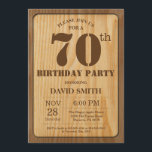Rustic 70th Birthday Invitation  Wood Kaart<br><div class="desc">Rustic 70th Birthday Invitation with Rustic Wood Background. Retroland. Volwassen verjaardag. Mannelijke Mannen of vrouwen: Birthday. Kinder jongen of meisje Lady Teen Teenage Bday Invite. 13e 15e 16e 18e 21e 30e 40e 50e 60e 70e 80e 90e 100e. Elke leeftijd. Voor verdere aanpassing, te klikken gelieve de knoop "van de Aanpassing...</div>