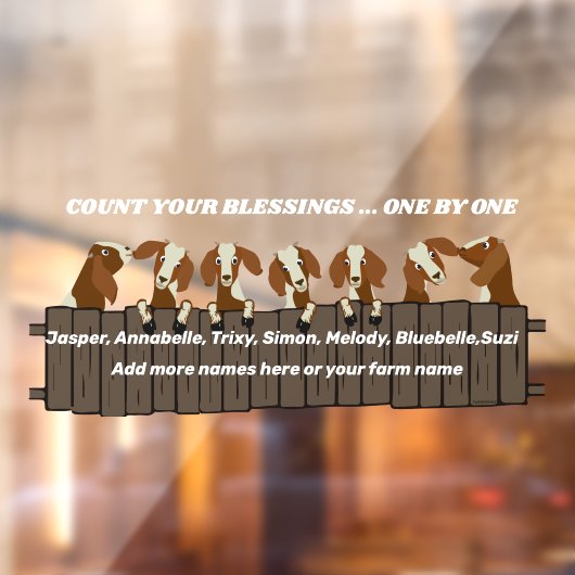 Rustic 7 Geiten op hek graven je zegeningen Raamsticker (Vel 2)