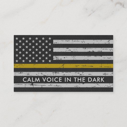 Rustic 911 Dispatcher Prayer Thin Gold Line Visitekaartje (Achterkant)
