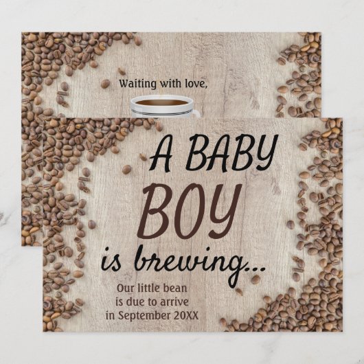 Rustic A Baby Boy is zwanger geworden Aankondiging (Voorkant / Achterkant)