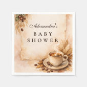 Rustic A Baby Is Brewing Coffee Baby Shower Servet (Voorkant)