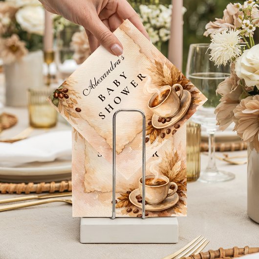 Rustic A Baby Is Brewing Coffee Baby Shower Servet