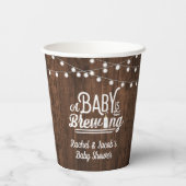 Rustic A Baby is het brouwen van Baby shower Favor Papieren Bekers (Achterkant)