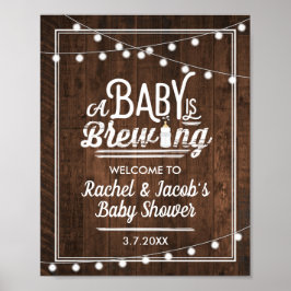 Rustic A Baby is het Welkome Teken van het Baby sh Poster