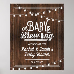 Rustic A Baby is het Welkome Teken van het Baby sh Poster