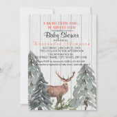 Rustic A Little Deer is bijna hier Baby shower Kaart (Voorkant)