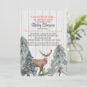Rustic A Little Deer is bijna hier Baby shower Kaart (Staand voorkant)