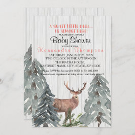 Rustic A Little Deer is bijna hier Baby shower Kaart