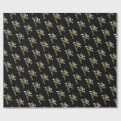 Rustic A monogram groene loof eucalyptus gold Cadeaupapier (Vlak)