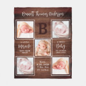 Rustic Aangepast 5 Foto Collage New Baby Fleece Deken (Voorkant)