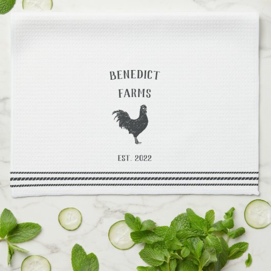 Rustic Aangepaste naam Boerderij Theedoek (Gevouwen)