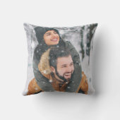 Rustic aanpasbare naamnamen Datum Moderne foto-ing Kussen (Achterkant)