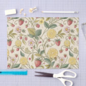 Rustic Aardbei & Citroen Aards Patroon (3) Tissuepapier (Craft)
