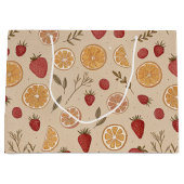 Rustic Aardbei & Citroen Aards Patroon (5) Groot Cadeauzakje (Voorkant)