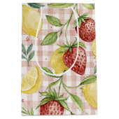 Rustic Aardbei & Citroen Aards Patroon (7) Medium Cadeauzakje (Voorkant)