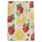 Rustic aardbei- en citrus aardse patroon (4) medium cadeauzakje (Achterkant)