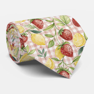 Rustic aardbei- en citrus aardse patroon (7) stropdas