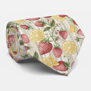 Rustic aardbei en citrus aardse patroon (8) stropdas