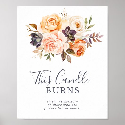 Rustic Aarde Deze Kaars Brandt Herdenkingsbord Poster (Voorkant)