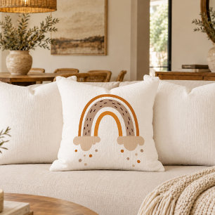 Rustic Aardse Kerst Regenboog Worp Kussen Ontwerp