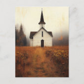 Rustic Abandoned Church Painting Briefkaart (Voorkant)