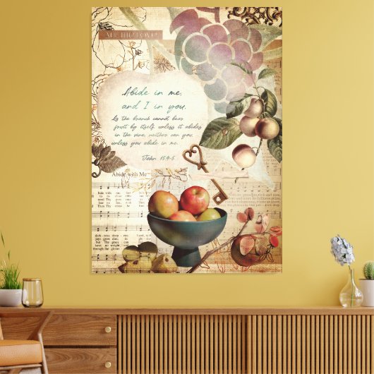 Rustic Abide In Me Vruchtbaar Geloof Poster Canvas Afdruk (Insitu (Woonkamer))