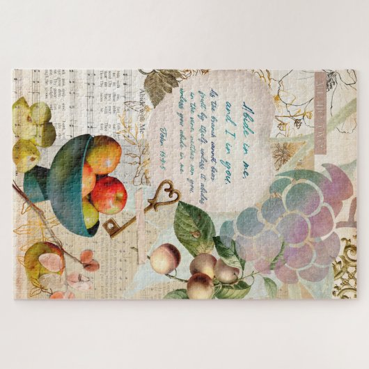 Rustic Abide In Me Vruchtbaar Geloof Poster Legpuzzel (Horizontaal)