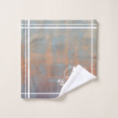 Rustic Abstract Art Nr. 67 Monogram Bad Handdoek (Wasdoekje)