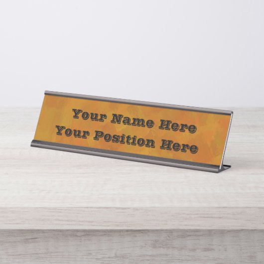 Rustic Abstract Modern Contemporary Geometric Art Bureau Naambordje (Voorkant)