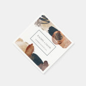 Rustic Abstracte Terracotta Navy Wedding Napkins Servet (Hoek)