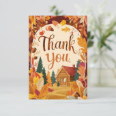 Rustic Acorn Autumn Herfst Bedankkaart (Staand voorkant)