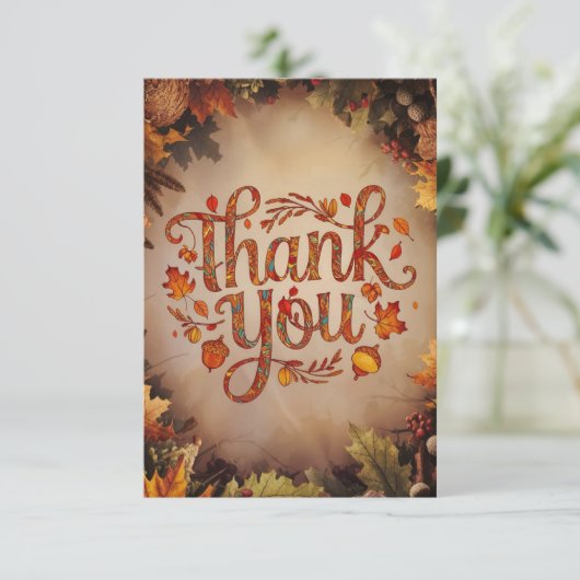 Rustic Acorn Autumn Herfst Bedankkaart (Staand voorkant)