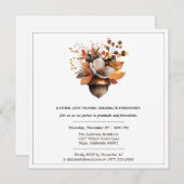Rustic Acorn Floral | Thanksgiving Dinner Party Kaart (Voorkant / Achterkant)