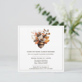 Rustic Acorn Floral | Thanksgiving Dinner Party Kaart (Staand voorkant)