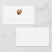 Rustic Acorn Floral White Fall Place Cards  Plaatskaartje (Voorkant / Achterkant)