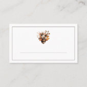 Rustic Acorn Floral White Fall Place Cards Plaatskaartje (Voorkant)