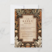 Rustic Acorn Woodland Wedding RSVP Kaartje (Voorkant)