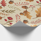 Rustic Acorns and Autumn Botanicals Cadeaupapier (Hoek)